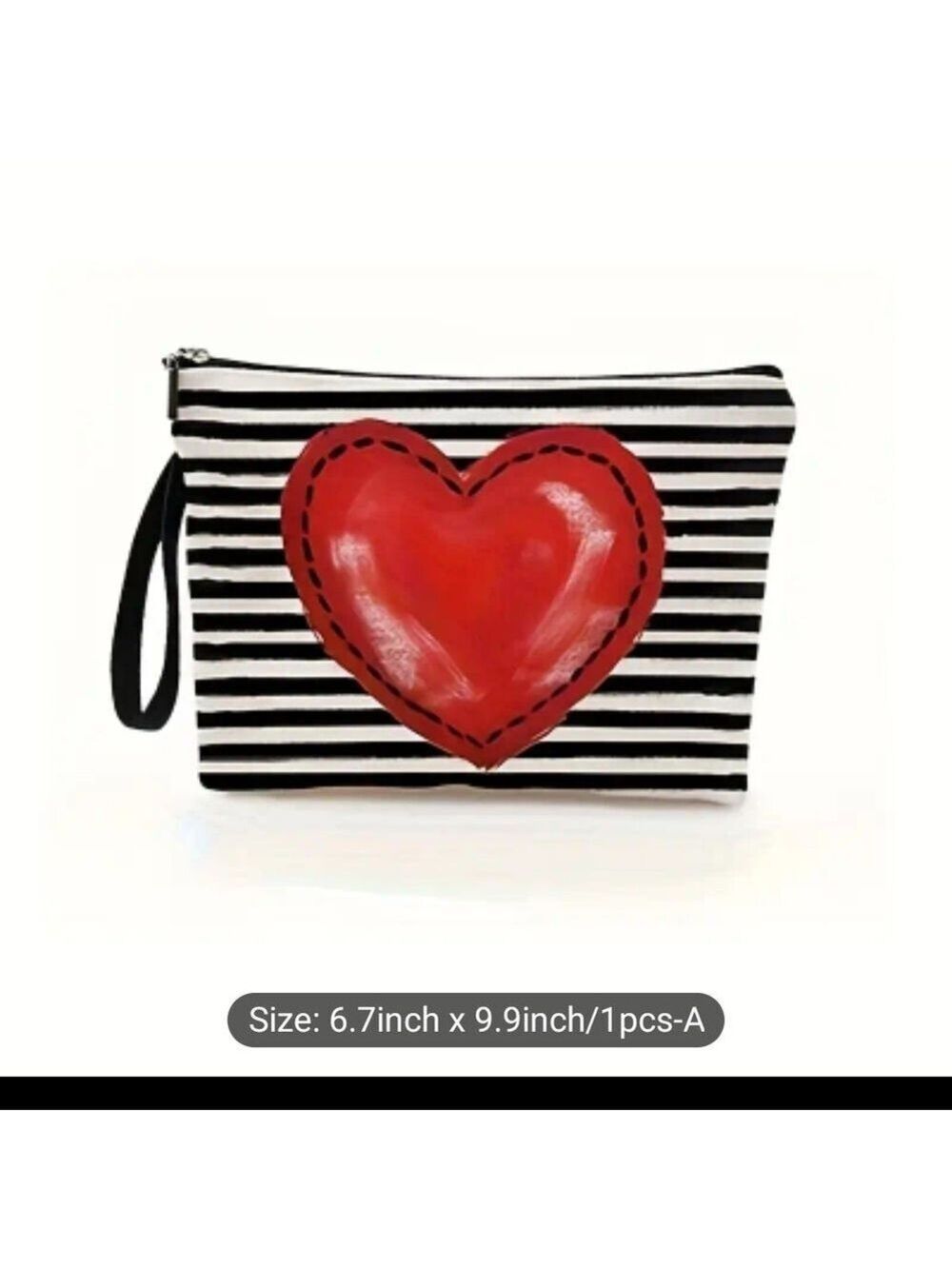 Striped Heart Clutch